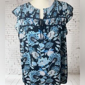 Loft smocked top cami style top, size L